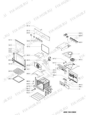 Схема №1 AKS 2010/NB с изображением Обшивка для плиты (духовки) Whirlpool 481010439409