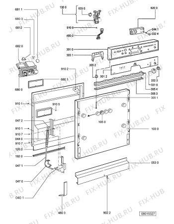 Схема №1 500 989 33 DWF A40 W с изображением Вноска для посудомоечной машины Whirlpool 481245310353