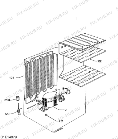 Взрыв-схема холодильника Elektro Helios FG1247 - Схема узла C10 Cold, users manual