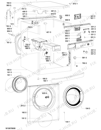 Схема №1 FL2711 с изображением Обшивка для стиралки Whirlpool 481010576740