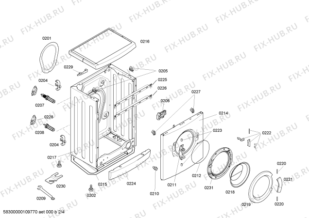 Взрыв-схема стиральной машины Bosch WFC1667PL WFC 1667 - Схема узла 02
