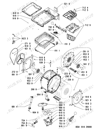 Схема №1 AWA 8105 с изображением Обшивка для стиралки Whirlpool 481245210737