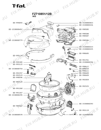 Схема №1 FZ710850/12B с изображением Провод для электротостера Seb SS-1530000280