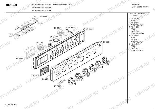 Схема №3 HSV458GPL Bosch с изображением Рамка для плиты (духовки) Bosch 00217419