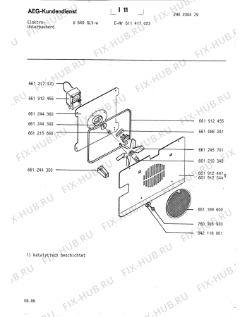 Взрыв-схема плиты (духовки) Aeg U 640 GLV W - Схема узла Section4