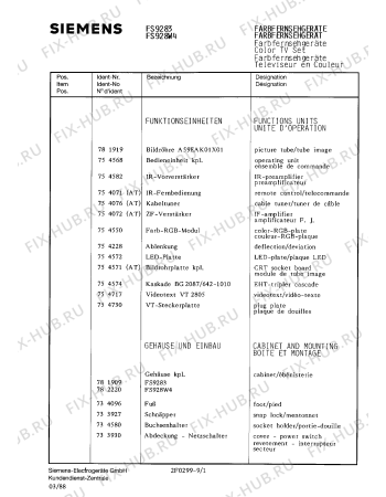 Взрыв-схема телевизора Siemens FS928W4 - Схема узла 02