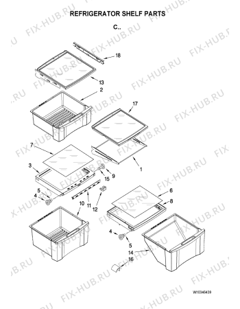 Схема №5 GS6NHAXVQ с изображением Дефлектор для холодильной камеры Whirlpool 482000007158