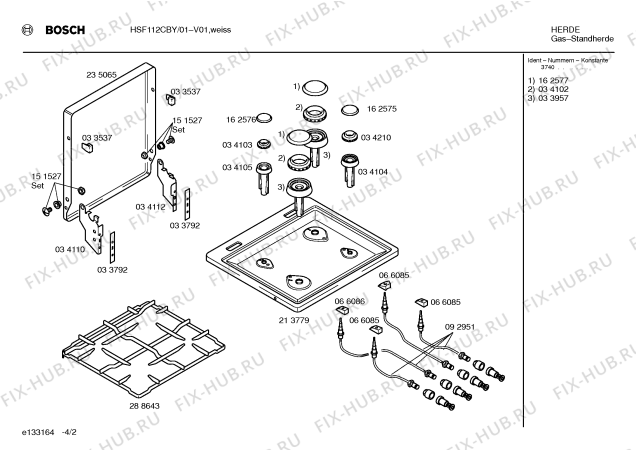 Взрыв-схема плиты (духовки) Bosch HSF112CBY - Схема узла 02