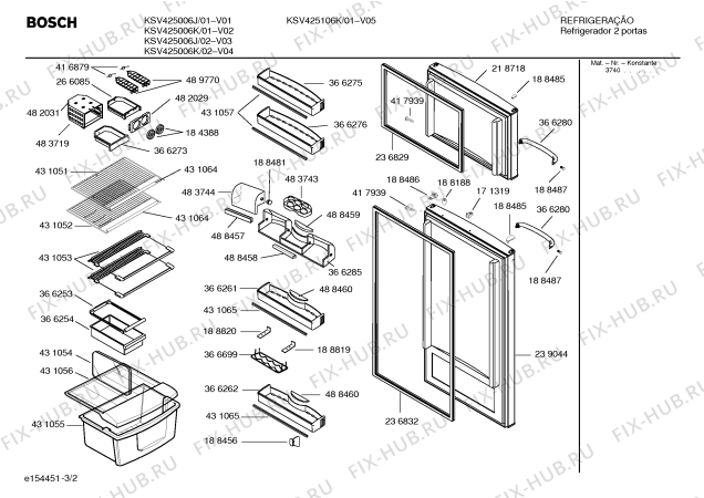 Взрыв-схема холодильника Bosch KSV425106K BOSCH - Схема узла 02