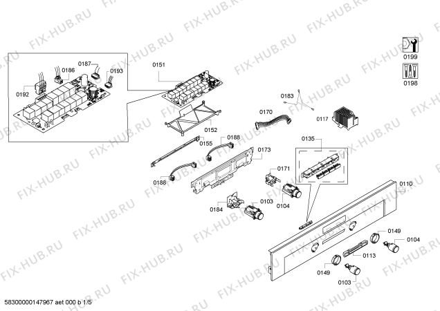 Схема №2 3HB557XP horno.balay.py.2d.CFm.E3_CIF*.pt_bas.inx с изображением Модуль управления, запрограммированный для плиты (духовки) Bosch 00700266