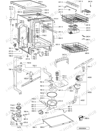 Взрыв-схема посудомоечной машины Whirlpool ADP 4665/7 WH - Схема узла