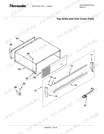 Схема №12 KBULT3671A с изображением Декоративная рамка для посудомоечной машины Bosch 00143808