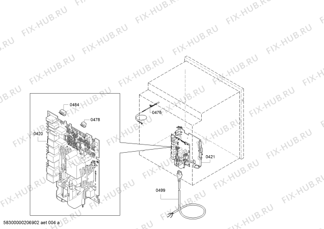 Схема №3 HBG5785S0B с изображением Модуль управления, запрограммированный для плиты (духовки) Bosch 11026780