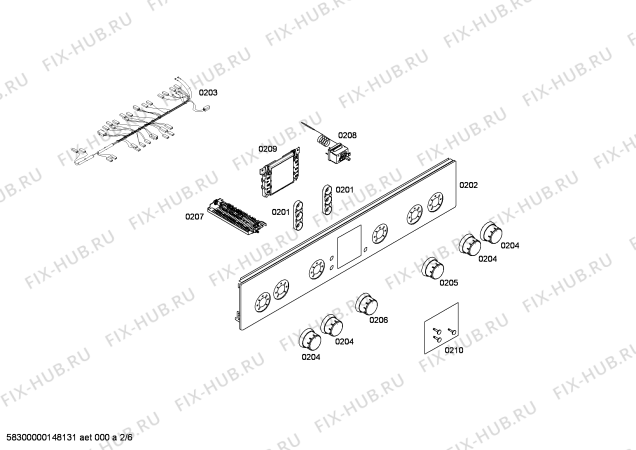 Взрыв-схема плиты (духовки) Bosch HGV645220R - Схема узла 02