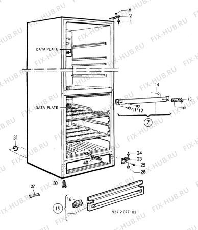 Взрыв-схема холодильника Zanussi ZFC24/1L - Схема узла C10 Cabinet