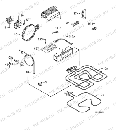 Взрыв-схема плиты (духовки) Privileg 473797_60899 - Схема узла Electrical equipment 268