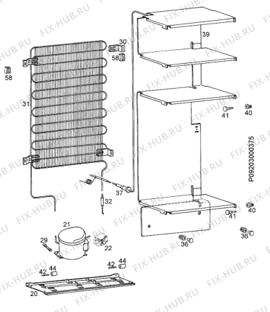 Взрыв-схема холодильника Zanussi ZV230MR - Схема узла Cooling system 017