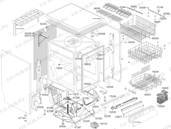 Взрыв-схема посудомоечной машины Gorenje GDV530X (316944, PMS45I) - Схема узла 04