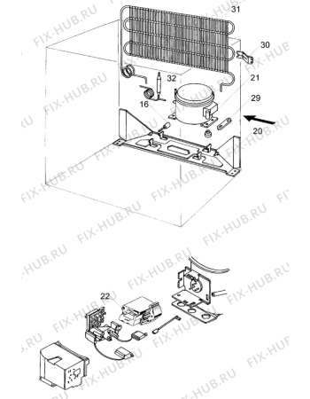 Взрыв-схема холодильника Privileg 656558_4911 - Схема узла Cooling system 017