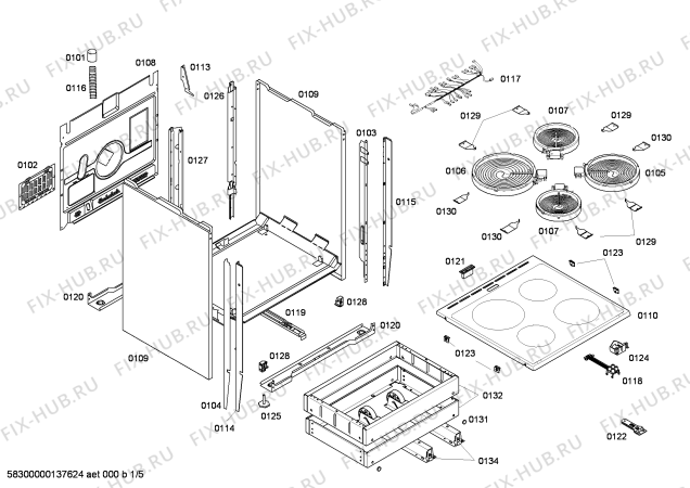 Схема №2 HLN422160X с изображением Стеклокерамика для духового шкафа Bosch 00682619