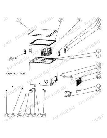 Схема №1 AHB41011AW с изображением Микрокомпрессор для холодильной камеры Aeg 4055337366