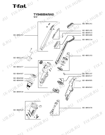 Схема №1 TY843884/9A0 с изображением Рукоятка для электропылесоса Seb RS-RH5214