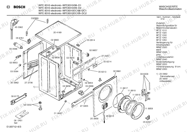 Схема №3 WFE8310 WFE8310 ELECTRONIC с изображением Вставка для ручки для стиральной машины Bosch 00088244