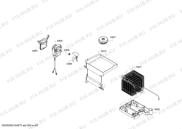 Взрыв-схема холодильника Bosch KGD57PI20M - Схема узла 04