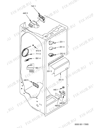 Схема №5 S25B RWW22-A/G с изображением Держатель двери для холодильной камеры Whirlpool 481241719107