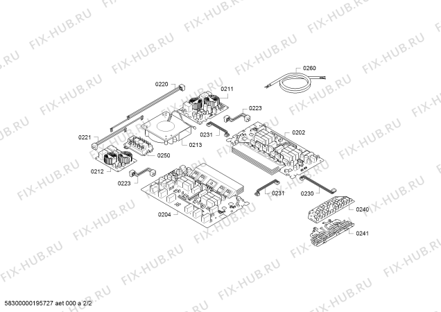 Взрыв-схема плиты (духовки) Siemens EX639FEB1F - Схема узла 02