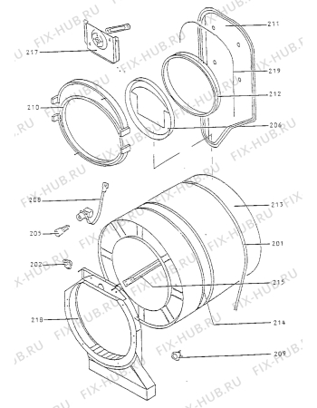 Взрыв-схема стиральной машины Zanussi TD800TC - Схема узла Drum