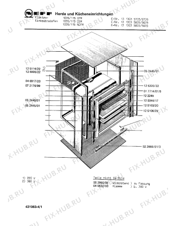 Схема №3 1313133033 1036/113HCS с изображением Крышка для духового шкафа Bosch 00052958