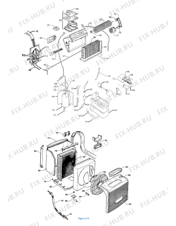 Взрыв-схема кондиционера DELONGHI PAC GSR/E PROD. 93 PRODUCTION - Схема узла 2