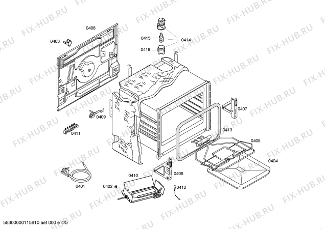 Взрыв-схема плиты (духовки) Bosch HSG322020P - Схема узла 04