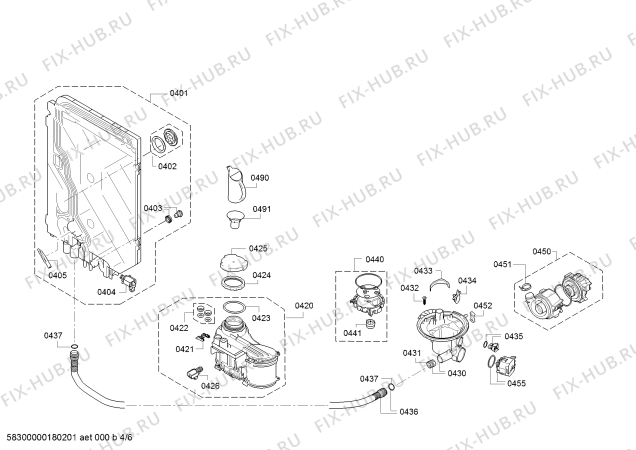Схема №4 S58T69X0GB, glasscare с изображением Силовой модуль запрограммированный для посудомоечной машины Bosch 00755339