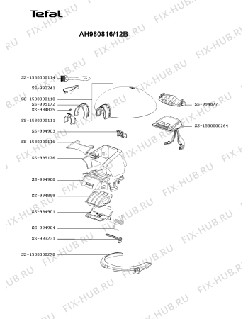 Схема №2 AH980800/12A с изображением Рукоятка для электрофритюрницы Tefal SS-1530000112