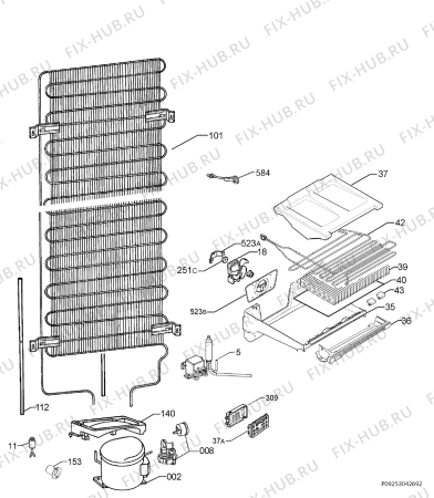 Взрыв-схема холодильника Electrolux ENB38933W - Схема узла Cooling system 017