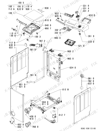 Схема №1 WAT SENSITIVE 22 D с изображением Декоративная панель для стиралки Whirlpool 480110100003