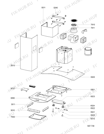 Взрыв-схема вытяжки Whirlpool AR 900 S8 - Схема узла