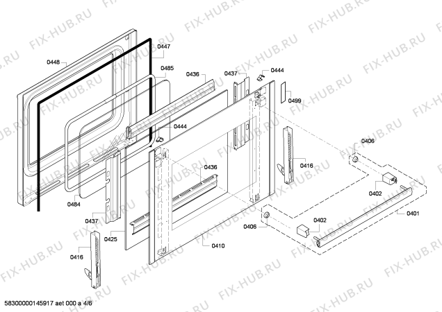 Взрыв-схема плиты (духовки) Bosch HBA63B450A - Схема узла 04