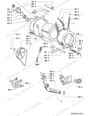 Схема №1 AWM 6027 с изображением Обшивка для стиралки Whirlpool 481245210597