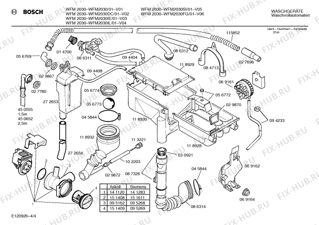 Схема №2 WFM2030 с изображением Инструкция по эксплуатации для стиральной машины Bosch 00516645