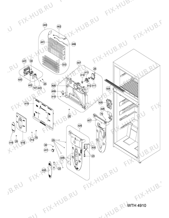 Схема №2 WTH4910 NFX с изображением Уплотнитель (прокладка) для холодильной камеры Whirlpool 482000020607
