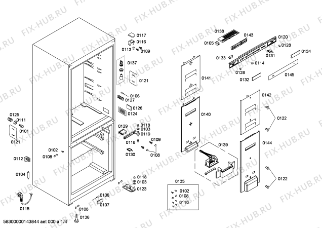 Схема №1 3FFB3620 с изображением Шарнир крышки для холодильной камеры Bosch 00610760