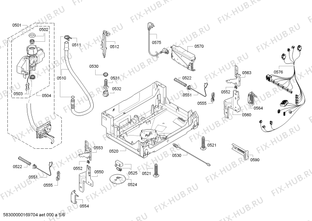 Схема №4 S51T65X5RU с изображением Кабель для посудомойки Bosch 00751108