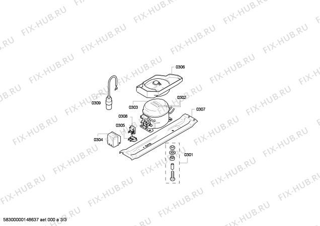 Взрыв-схема холодильника Siemens KI38RA51 - Схема узла 03
