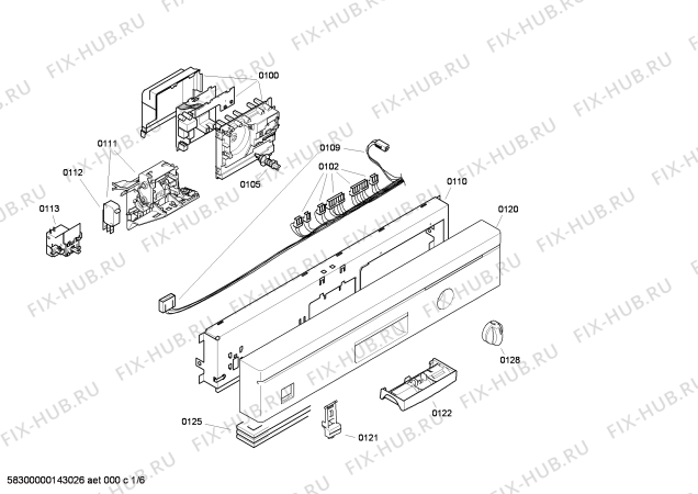 Схема №2 CG344J9 с изображением Передняя панель для посудомойки Bosch 00647202