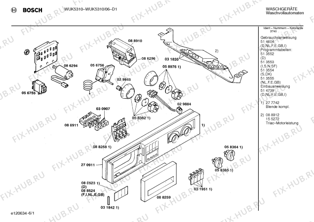 Схема №3 WUK5310 с изображением Панель для стиральной машины Bosch 00277742