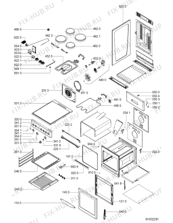 Схема №1 ACM 562/WH/01 с изображением Переключатель для электропечи Whirlpool 481227618386