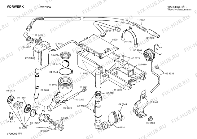 Взрыв-схема стиральной машины Vorwerk WA702W - Схема узла 04